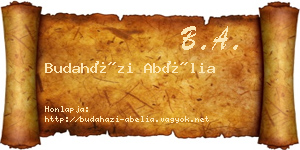 Budaházi Abélia névjegykártya
